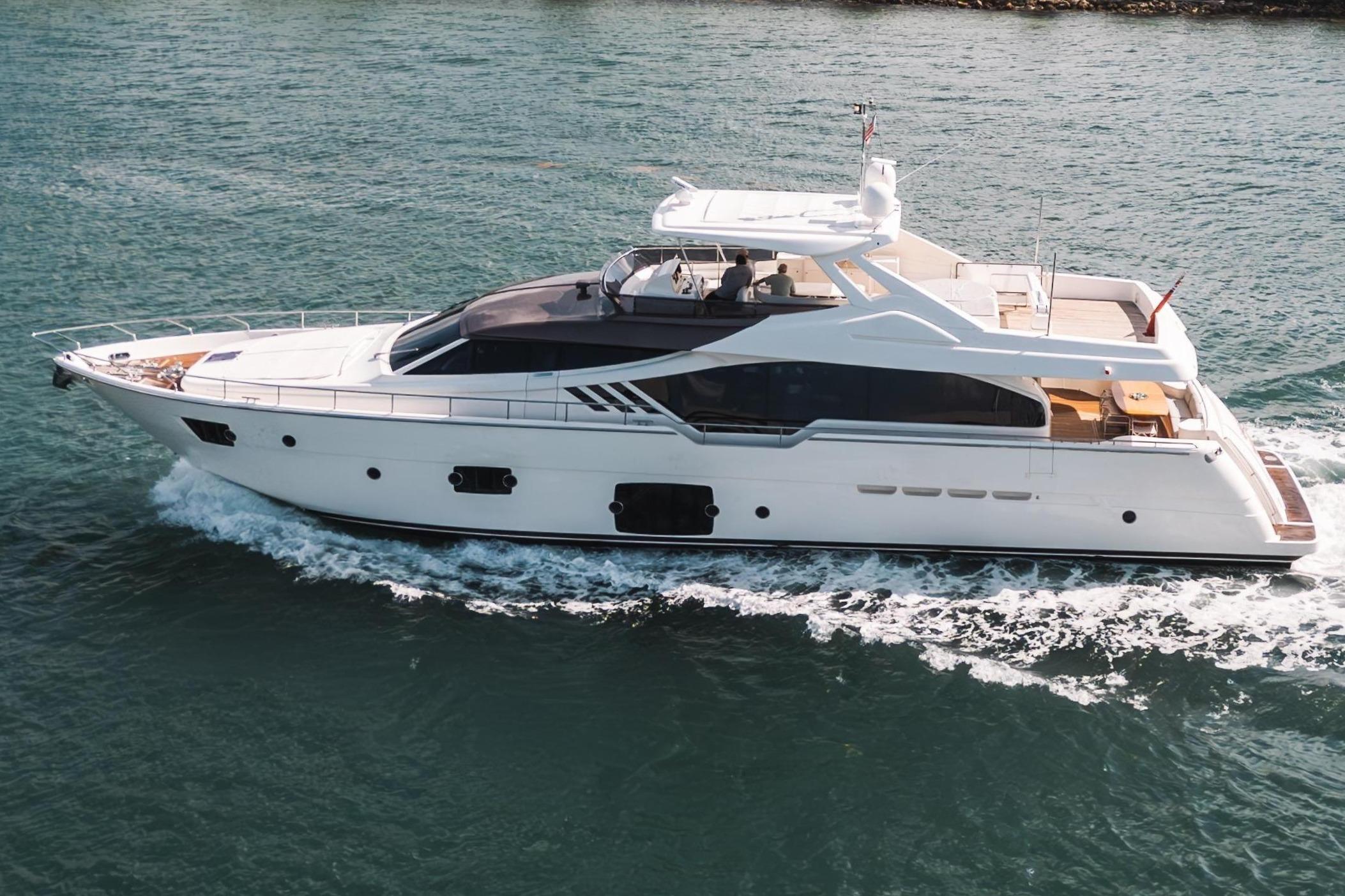 2014 Ferretti 870 for sale in Miami Beach – exterior view